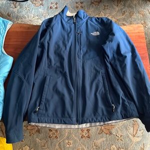 North Face blue zip up shell